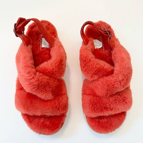 Koolaburra By UGG Fuzz-Ee Women's Fiesta Slip-on Sandals, Bright Orange Size 8 - Picture 2 of 8